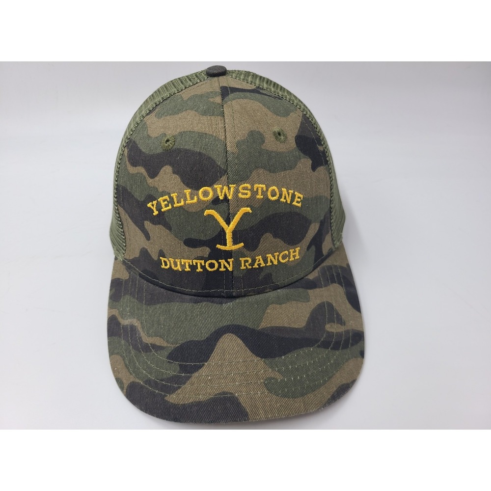 Yellowstone Dutton Ranch Camo Mesh Trucker Snapback Hat Cap Hunt Men Women Green